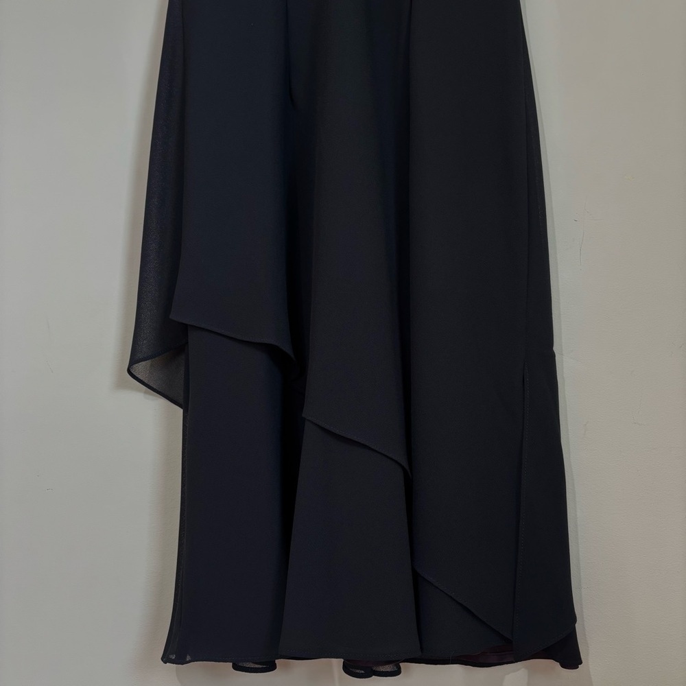 Vintage USA 90s Y2K Jessica Simpson Black Sleeveless Layered Ruffle Hem Dress - Picture 6 of 16